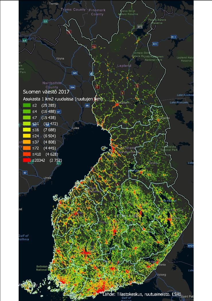 ONKO TÄMÄ KUVA TULEVASTA SUOMESTA, JOSSA 1/3 OSA MAASTA ON ASUTTUA JA 2/3 OSAA