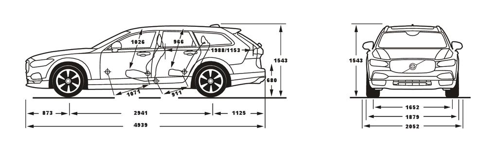 TEKNISET TIEDOT/Tekniska Data MOOTTORI / MOTOR D4 AWD D5 AWD T5 AWD T6 AWD Tyyppi / Typ Dieselmoottori, edessä poikittain Dieselmoottori, edessä poikittain Bensiinimoottori, edessä poikittain