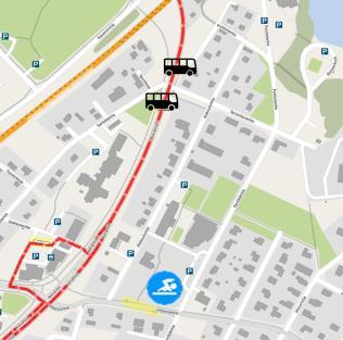 suurin osa kävijöistä tulee alueen ulkopuolelta. Hallissa on vetovoimatekijöitä. Kävijämäärä on alle alueen potentiaalin Päästö henkilö-km kohti.