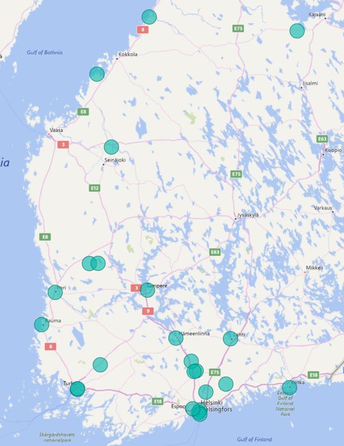 SUOMEN MAAUIMALAT Suomessa on noin 24 maauimalaa ja niissä käy kesäkauden aikana yli miljoona* kävijää ja keskimäärin noin 91 000* kävijää per maauimala.