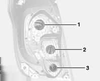 Taka/jarruvalo (1) Suuntavilkku (2) Varalamppu (3)