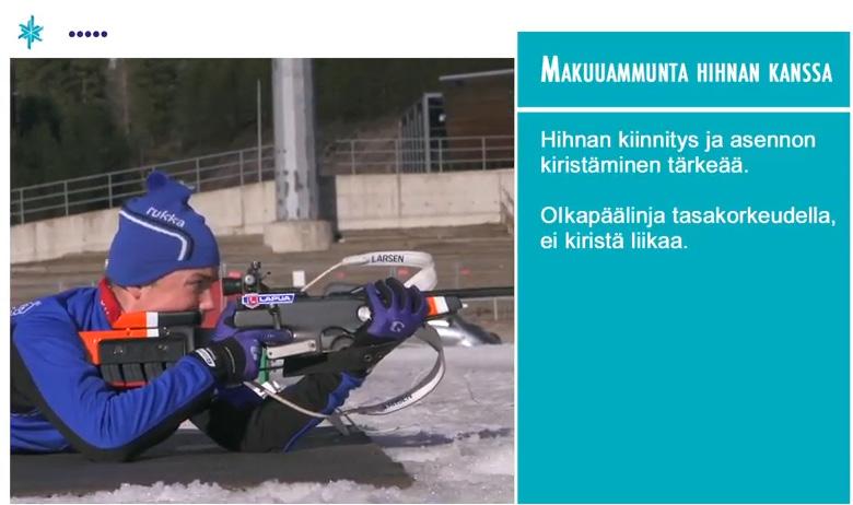 sama, kuin ammuttaessa ilman tukea Aseen ote sama, kuin ammuttaessa
