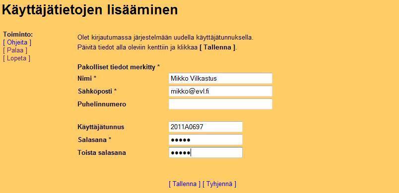 SelainPestin käyttöohje 2/8 2. Uusi käyttäjä Kirjoita nimesi, sähköpostiosoitteesi ja puhelinnumerosi. Kirjoita haluamasi salasana. Kirjoita se muistiin.