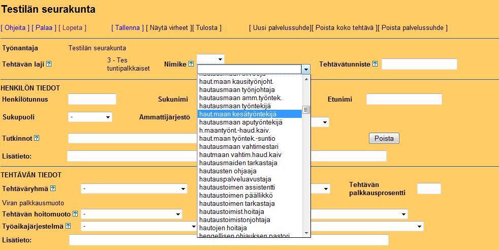 Uusi palvelussuhde Uusi tehtävä ja palvelussuhde perustetaan