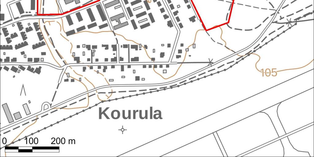Kourulan liikekeskuksen alue (VE 1) rajoittuu etelässä Katajakatuun, idässä Nurmelanraittiin, pohjoisessa Helsingintiehen ja lännessä Raitapuistoon.