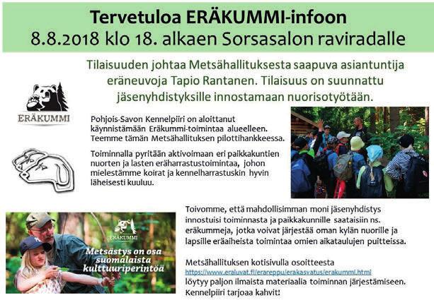 ERÄKUMMIKOULUTUS8.8.2018SORSASALOSSA!