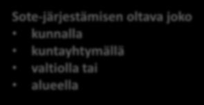 Soten järjestämisen vaihtoehdot Sote-järjestämisen
