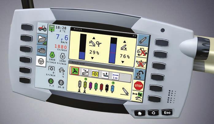 Datatronic 4 näyttää tärkeitä traktorin tietoja, tallentaa ja esittää muistin toimintoja ja tehtäviä sekä valvoo päisteajon