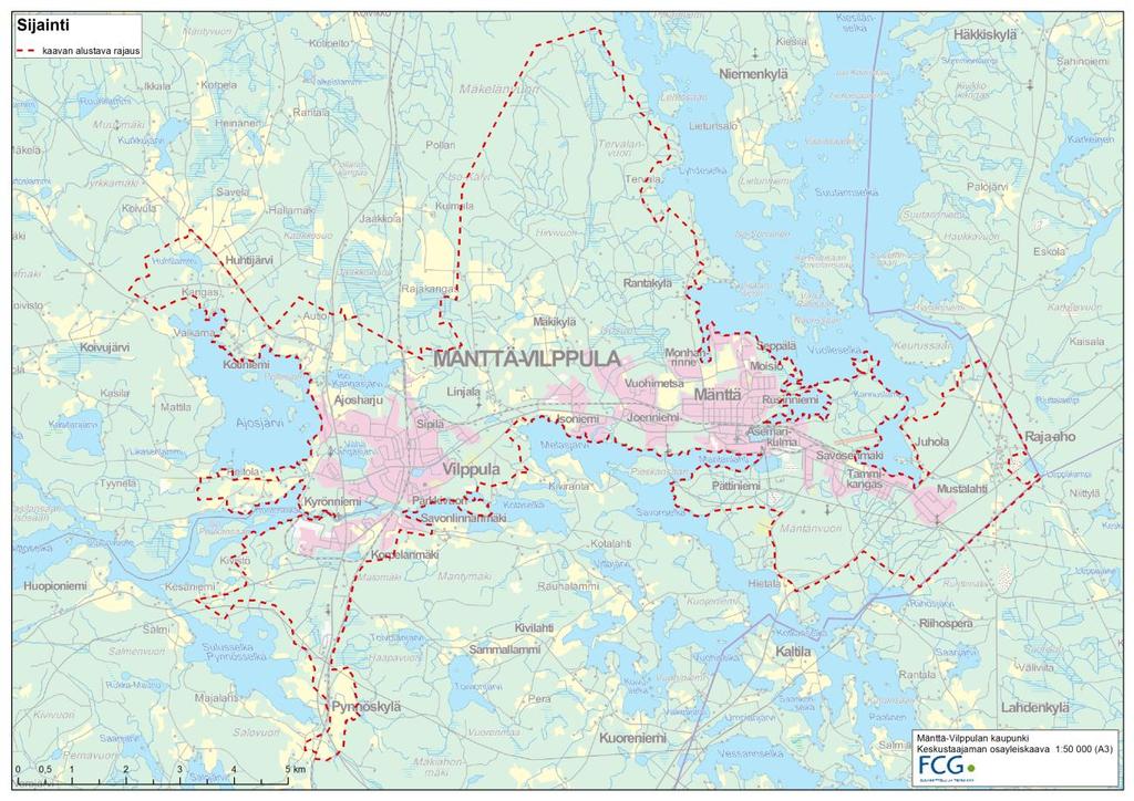 FCG SUUNNITTELU JA TEKNIIKKA OY Maaperäselvitys 2 (18) 2 OYK-alueen sijainti ja perustiedot Mänttä-Vilppulan alue sijaitsee Pirkanmaalla noin 90 kilometrin päässä Tampereelta koilliseen.