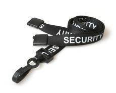 Kaulanauha 15 "Security"-logolla Kaulanauhassa valmiiksi printattu