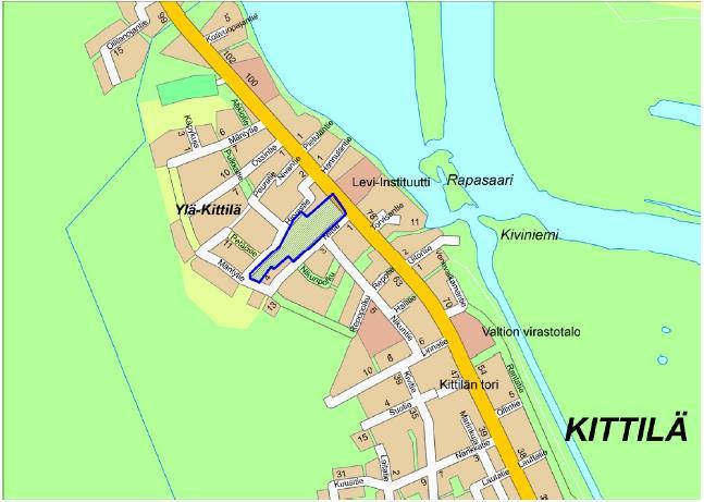 1 PERUS- JA TUNNISTETIEDOT Tekstiä 1.1 Kaava-alueen sijainti Kaava-alue sijaitsee kirkonkylän keskustassa, Levi-instituuttia vastapäätä sijaitsevalla peltoalueelle (ns. Ylä-Kittilän niitty).