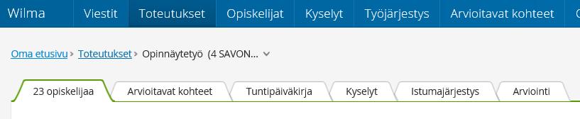 A. Opintopisteiden kirjaus (1/3) - esimerkkinä koko