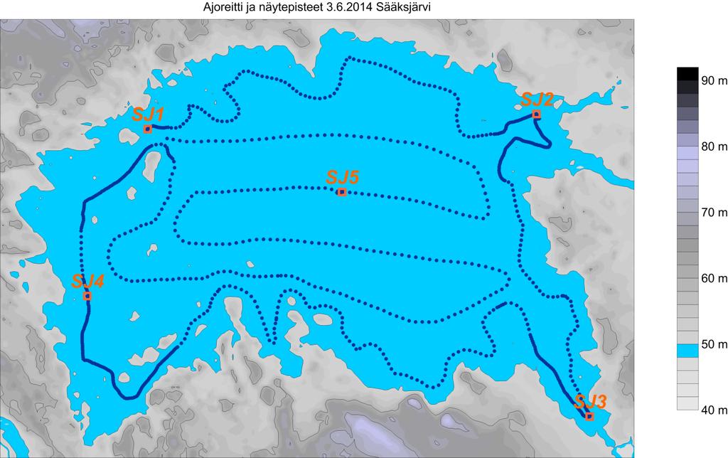 2 Johdanto Tässä raportissa käsitellään Luode Consulting Oy:n 3.6.2014 tekemiä vedenlaatumittauksia Sääksjärvellä. Työssä mitattiin vedenlaadun alueellista vaihtelua järven eri osissa.