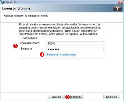 Lisensiointi Lisensointi online Lisensointi verkosta voidaan suorittaa, kun ESI[tronic] 2.0 on installoitu tietokoneeseen, josta on internet-yhteys.