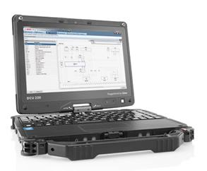 Convertible-PC DCU 220 Korjaamon tarpeisiin suunniteltu testeri ja diagnoosin keskipiste Kehitetty erityisesti korjaamokäyttöön, ohjaa vahvarakenteista DCU 220 -laitetta (Diagnostic Control Unit)