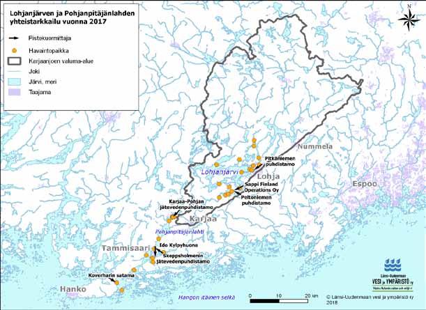 1 Tarkkailujen perusteet ja toimeksiantajat Lohjanjärvi ja siitä lähtevä Mustionjoki kuuluvat Karjaanjoen vesistöalueeseen, joka purkaa vetensä Pohjanpitäjänlahteen ja edelleen Tammisaaren edustalle.