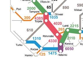Keskeisiä ja merki äviä virkistysreittejä ovat koskenvarren ja järvien rantarei t. Kalevanharjun, Pyynikin ja Kaupin viheralueiden väliltä osi ain puu uvat toimivat viheryhteydet. 2.4.