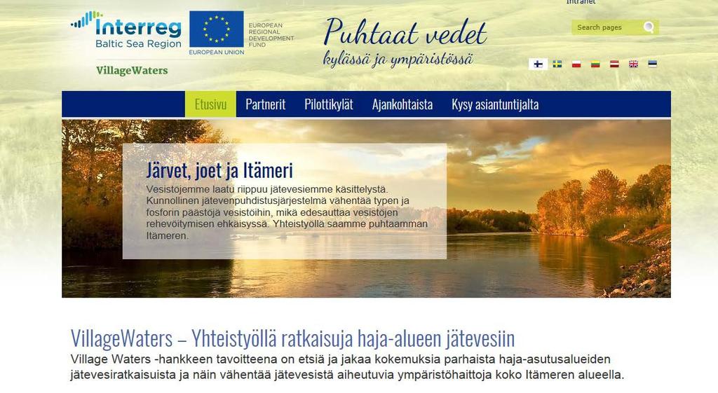 Agenda Lyhyesti VillageWaters-hankkeesta Perusteita: Jätevesijärjestelmien ilmast- ja rehevöittävien vaikutusten