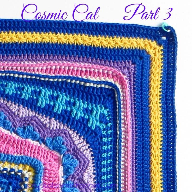 Cosmic Cal Osa 3 Tekijänoikeus: Helen Shrimpton, 2018. Kaikki oikeudet pidätetään. Malli ja ohje: Helen www.crystalsandcrochet.