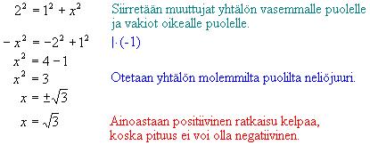 Esimerkki 3. Määritetään tarkat trigonometristen funktioiden arvot kulmalle 45 muistikolmion avulla. 1 sin 45 1 cos 45 1 tan 45 1 1 Esimerkki 4.