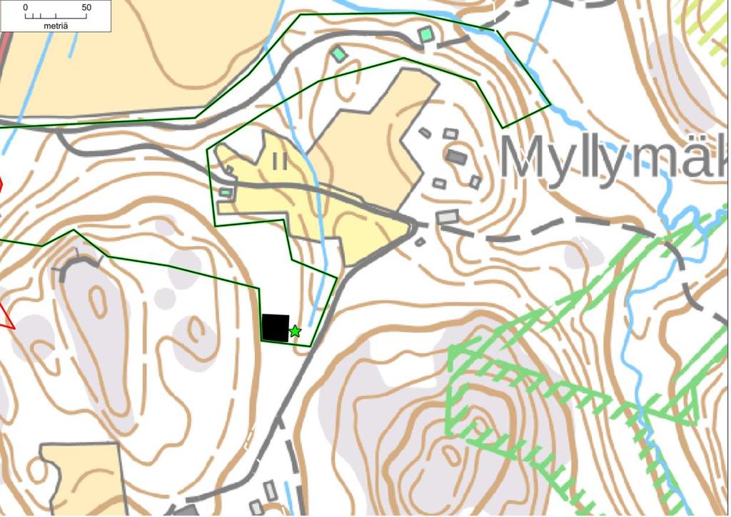 Osa-alue 3 Metsäniementien eteläpuolinen alue Yksi alueelle suunnitelluista uusista rakennuspaikoista sijoittuu aivan kookkaan kolohaavan viereen (kuva 17).