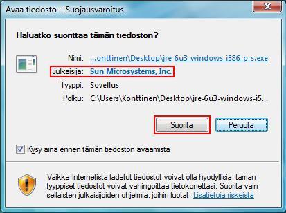 7. Asennuksen alussa Windows Vista saattaa pyytää lupaa asennuspaketin