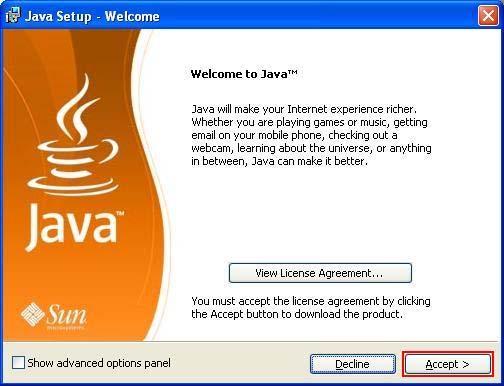 lisenssin Java -ohjelmistolle.