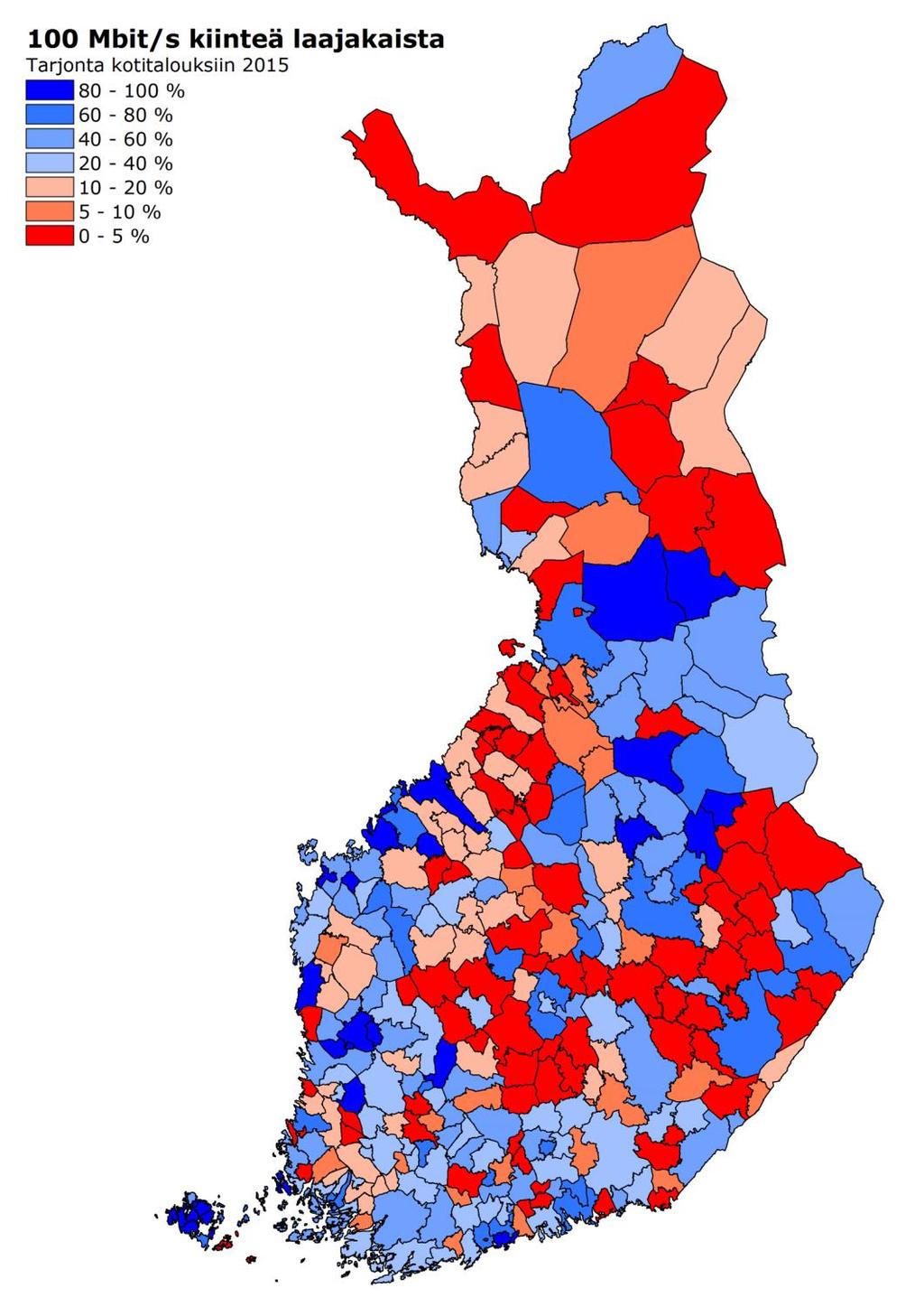 Valokuidun saatavuus 51% väestöstä on tänä päivänä