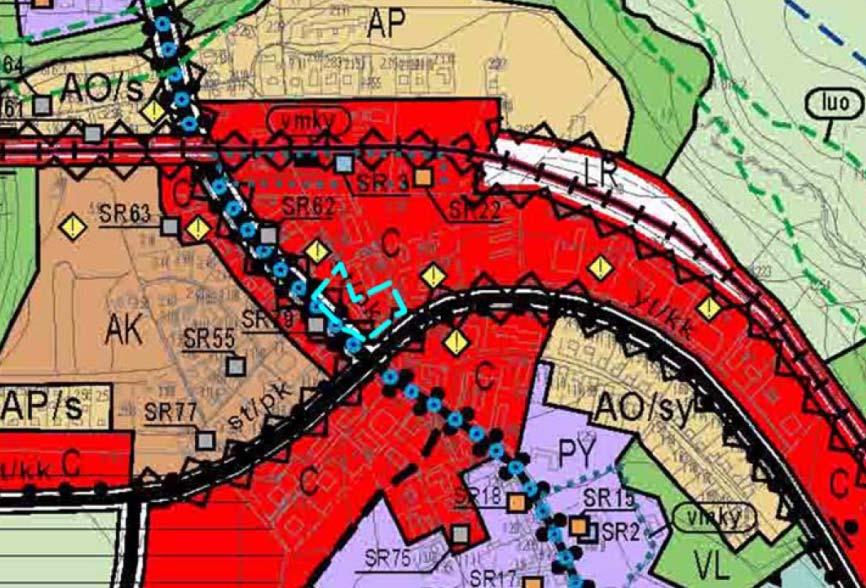 14.6.2017 Osallistumis- ja arviointisuunnitelma Kairankulman asemakaavan muutos 6 (10) Kuva 3. Ote Vistan osayleiskaavasta. Suunnittelualue on esitetty kartalle sinisellä katkoviivalla. 1.