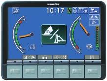 Helppokäyttöinen Komatsu PW160-8 mallin hallintajärjestelmä on kuljettajan sormenpäiden ulottuvilla.