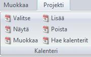 4.5 Kalenterin määrittäminen Uusi projekti sisältää valmiina peruskalenterin, johon on määritelty 5-päiväinen 8 tunnin työviikko ja jossa on vapaapäivinä Suomen yleiset juhlapyhät.