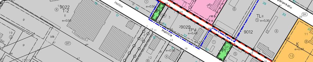 Yhdistetyn pienteollisuus- ja varastorakennusten ja laitosten (TPV) tonttien 9-9029-2 ja 3 pinta-alat ovat 3980 m 2 ja 1334 m 2, kerrosluku II ja tehokkuus e=0.40. Em.