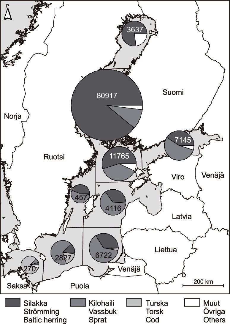 Commercial marine fishery catch and its value in 1980 2007 at 2007 prices level (adjusted by consumer price index). Kuva 4.