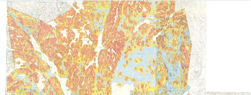 4.3 Tutkimusalueiden rajaus maaperäkartan avulla Espoon kaupungin Geotekniikkayksikössä on