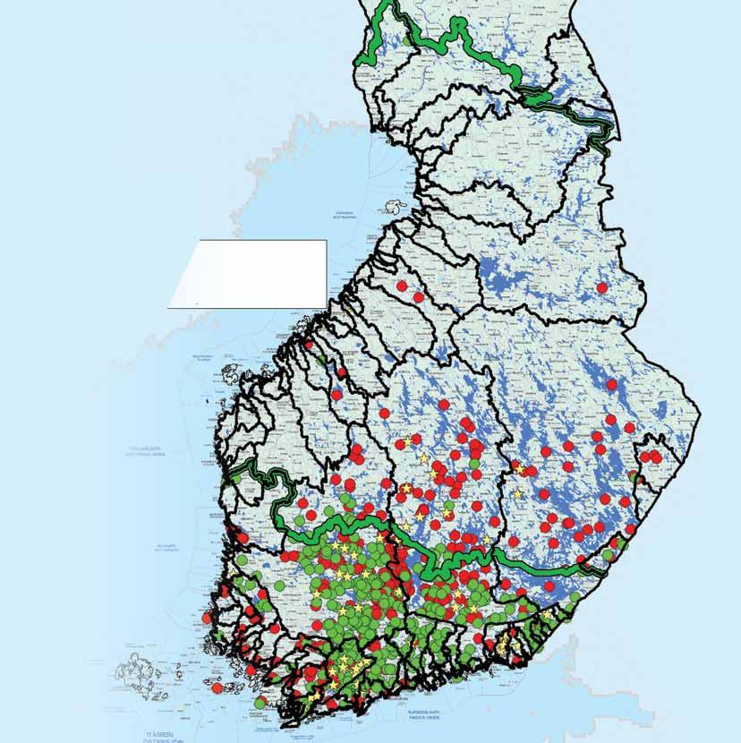 jokiravun nykyinen levinneisyys Rapukantojen hoito Täplärapuistutukset vuosina 1969 2016 Vuoden 2017 alussa tiedossa oli 836 vesistöä, jonne oli joskus istutettu täplärapua.