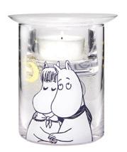 Ø12cm/k15,5cm / Candle holder / jar with cork Ø12cm, h15,5cm Kynttilälyhty Ø9,5cm k10cm / Tealight holder Ø9,5cm h10cm MUUMI