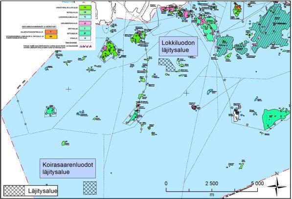 Ruoppausmassojen meriläjitys Lokkiluodon ja Koirasaarenluotojen meriläjitysalueille 15.6.2017 23 (46) Kuva 12. Ote Saariston ja merialueen osayleiskaavasta.