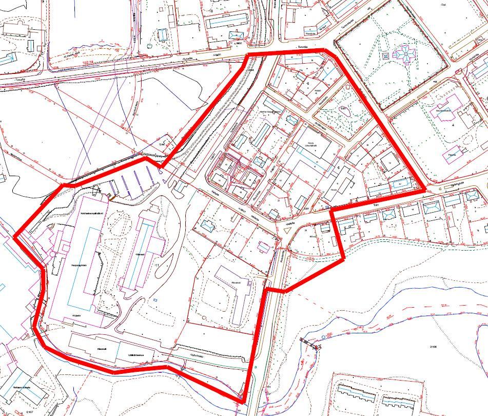 Suunniteltavan alueen rajaus on esitetty kartalla. MAANOMISTUS Alue on yksityisten ja Karkkilan kaupungin omistuksessa.