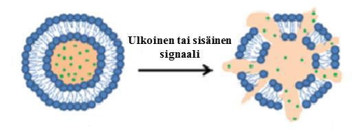 18 Fernández-Romero 2006). Ulkoisena signaalina voi toimia esimerkiksi valo (Lajunen ym. 2016a) tai lämmitys (Needham ym. 2013). Sisäisenä signaalina voi toimia ph:n muutos (Soininen ym.