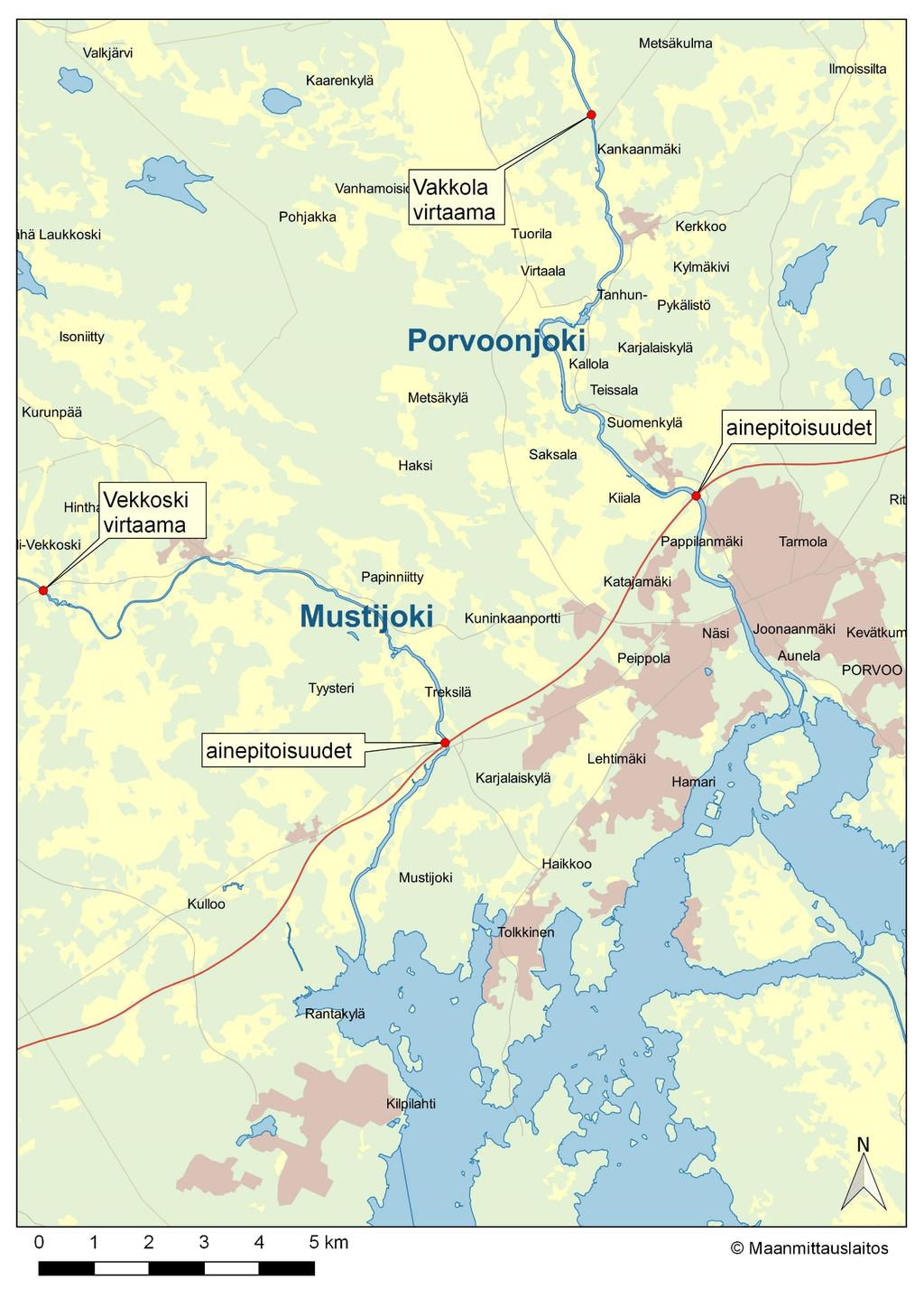 LIITE 1 Mustijoen ja Porvoonjoen