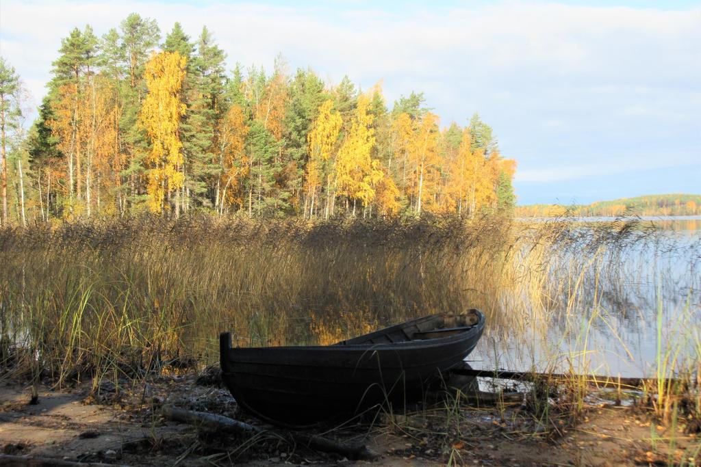 Mökin rantoja laineet huuhtelee, puut hiljaa kuiskii,