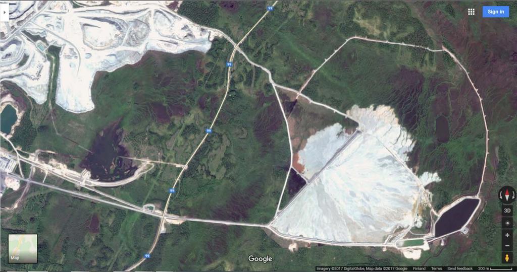 LIITE 1A Kuvia Northlandin kaivostoiminnasta Tapulin kaivosalue Ote Google maps 18.
