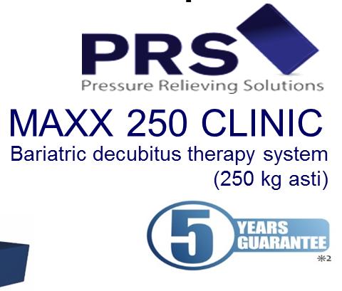 MAXX250 Clinic ja Evaq Pro XL korkean riskin painehaavapatjat painavalle käyttäjälle Hygieniapatja MAXX250 Clinic ja pelastuspatja Evaq Pro XL ovat korkean painehaavariskiluokan (EPUAP 4)
