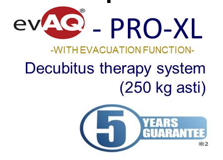 Maxx250 Clinic ja EVAQ Pro XL Nimike Patja (koko leveys x pituus x paksuus) Käyttäjän suosituspaino Painehaavariskitaso (EPUAP) Päällinen DO09500008EX Patja 80x200x18 cm MAXX 250 40-250 kg IV (korkea