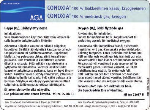 02 CONOXIA, lääkkeellisen hapen käyttöopas CONOXIA lääkkeellisen hapen käyttöopas Sisällysluettelo. CONOXIA nestehappisäiliö.