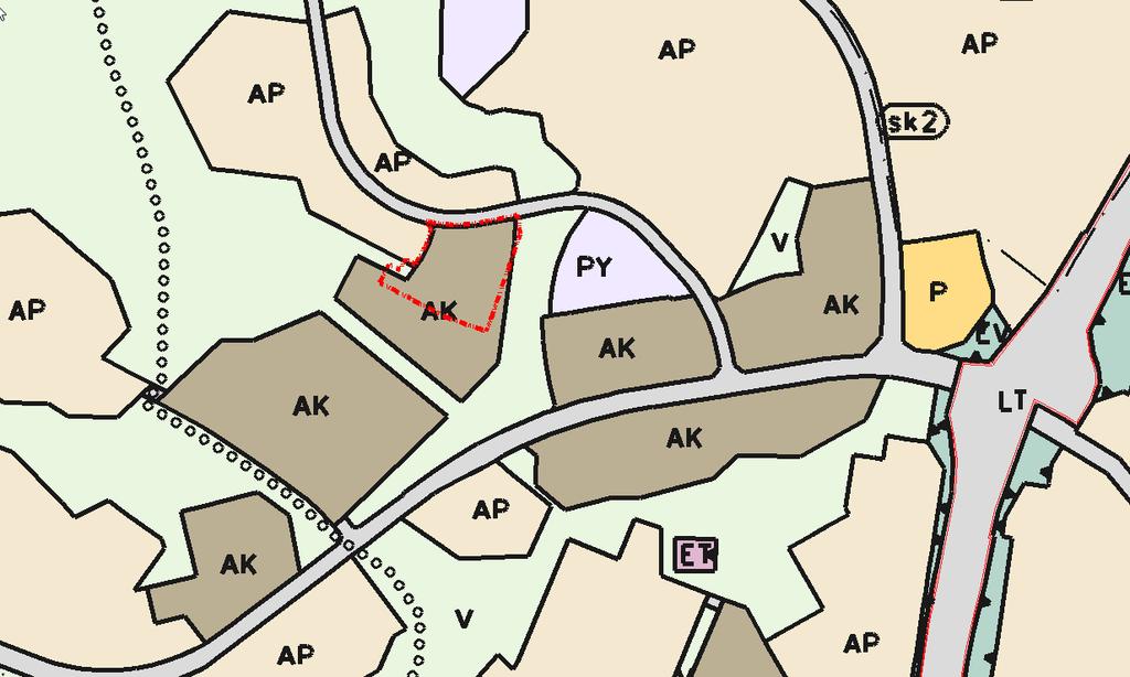 7/11 Ote Vaasan yleiskaavasta 2030. Suunnittelualue on rajattu punaisella. Kaava-alue on pääasiassa asemakaavoittamatonta.