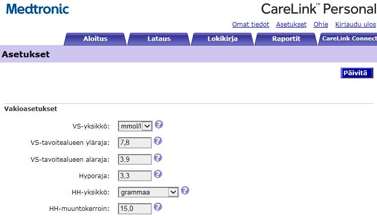 Ota yhteyttä lääkäriisi määrittääksesi yksilölliset tavoitearvosi.