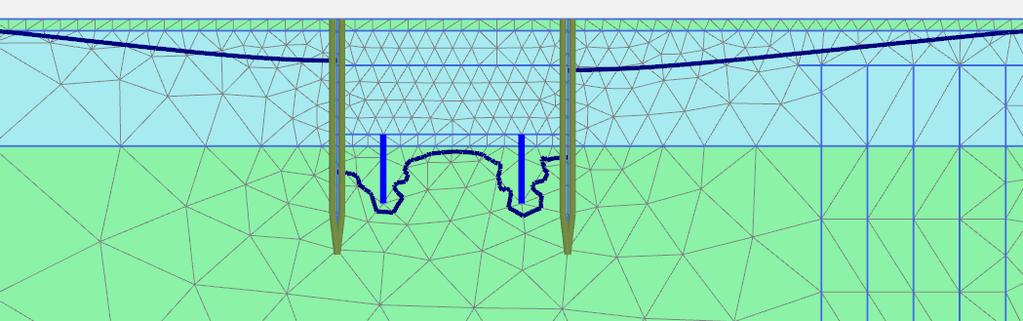 Figure 12: Ground water parameters in subsoil Plaxis 2S analysis results that water level will also lower beneath