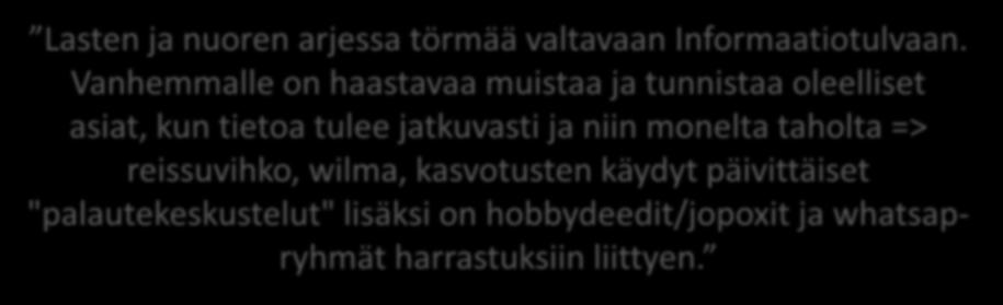 Lasten ja nuoren arjessa törmää valtavaan Informaatiotulvaan.