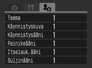 ) Käyttövalikko Asetukset-valikko Kuvaustila Toistotila Minun kamerani